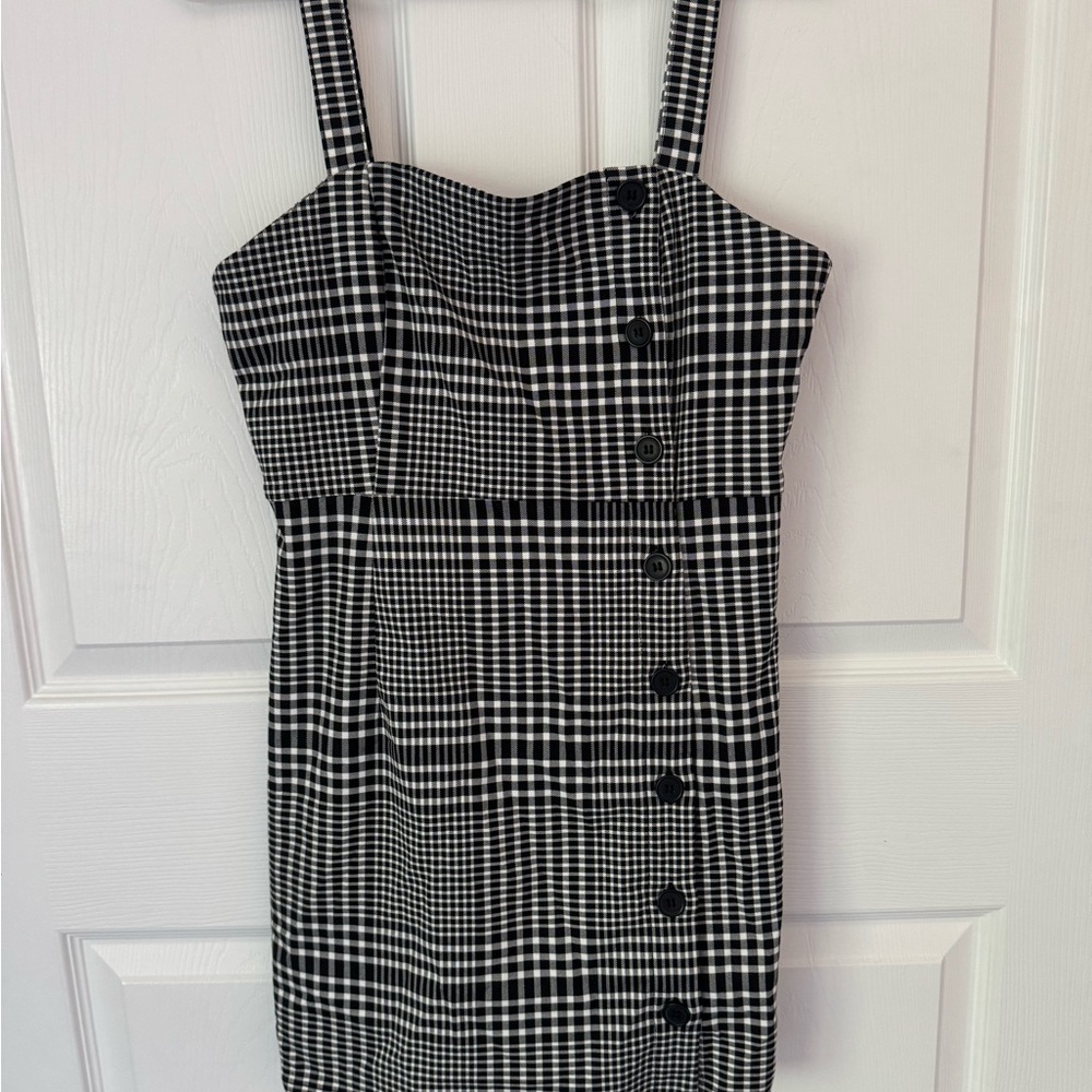 H&M Monochrome Checkered Mini Dress